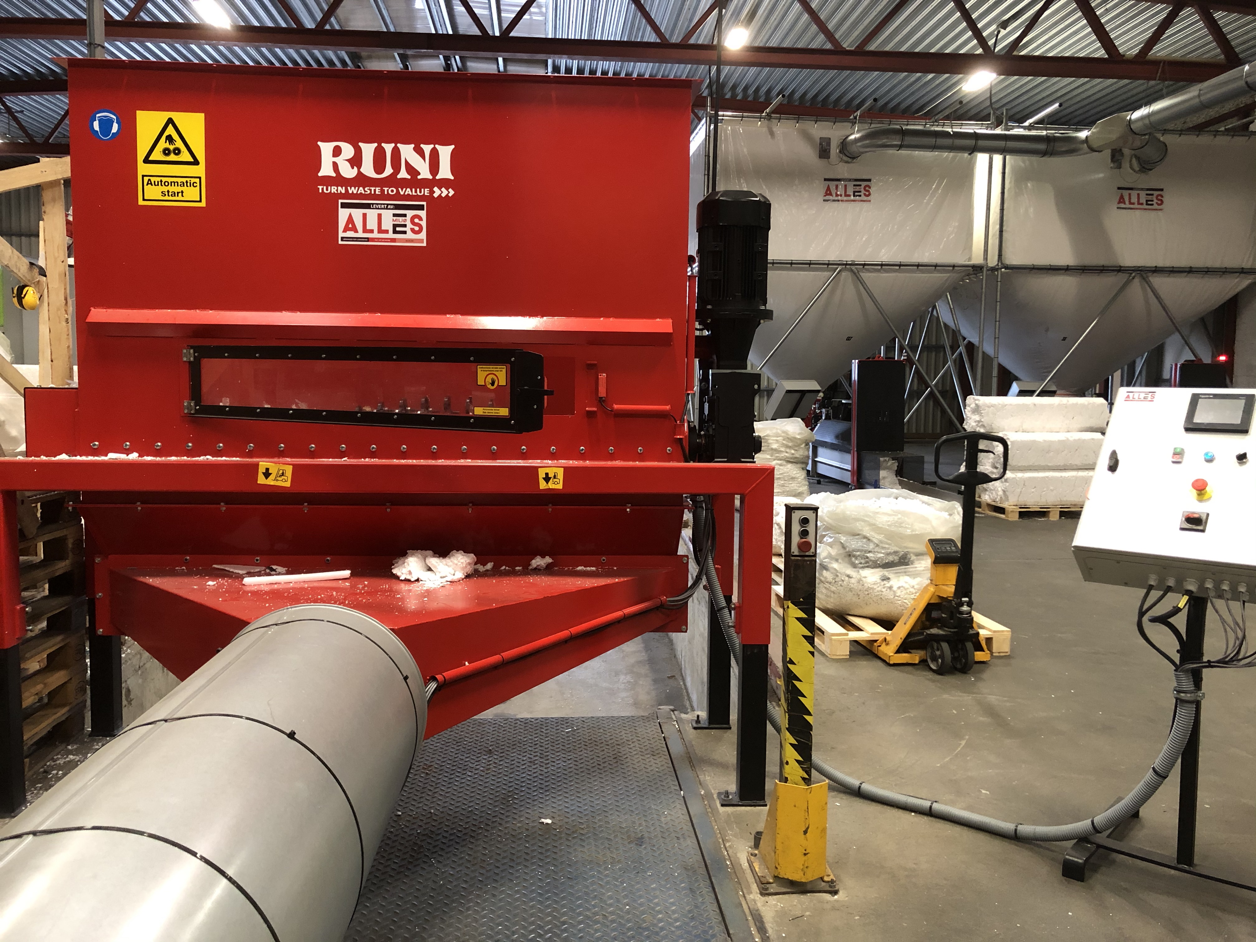 Recycling plant EPS compaction RUNI
